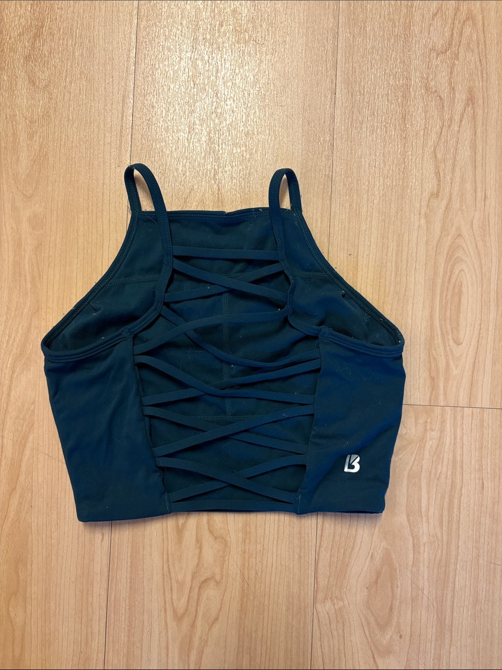 Dark green Women's Strappy Back Crop Bralette - Unknown Brand